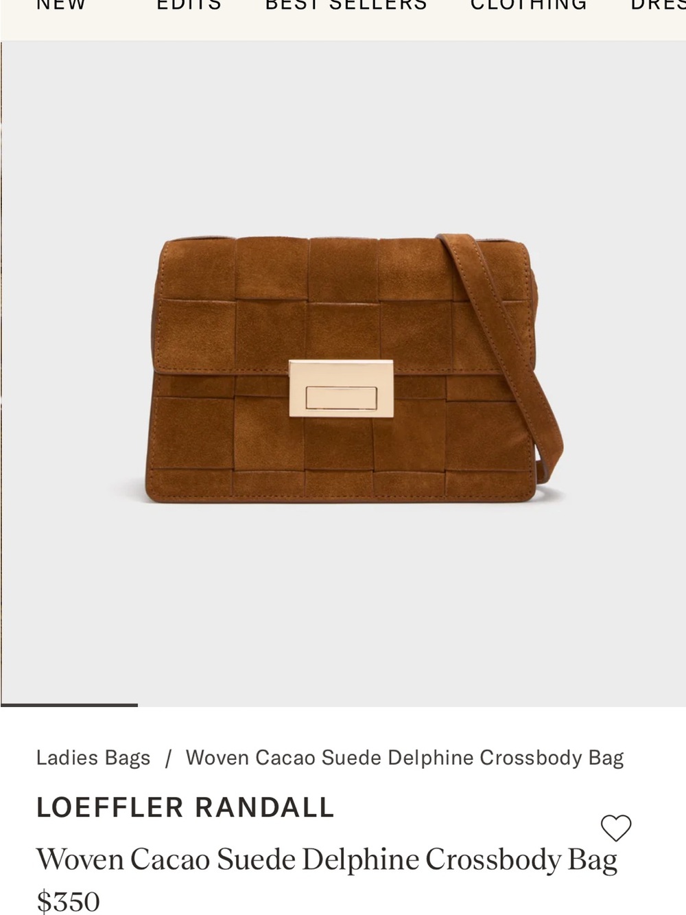 Loeffler Randall Woven Cacao Suede Delphine Crossbody Bag